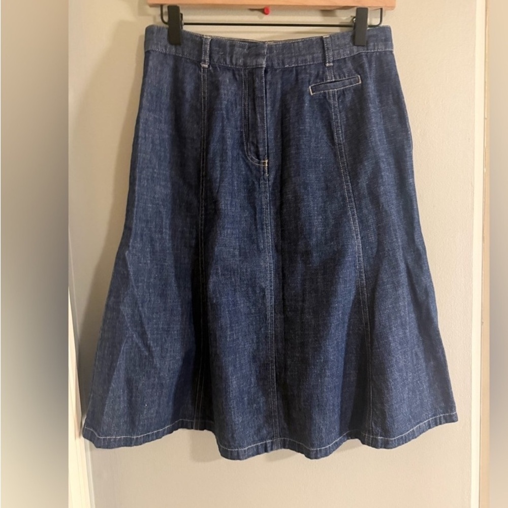 L.L. Bean Indigo A-Line Skirt
